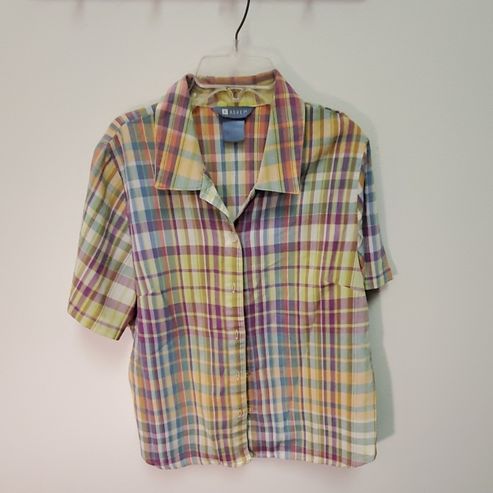 Pastel Plaid Top